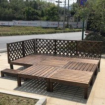 조립식평상 야외 데크 마루 베란다 평상 원목 방부목 낚시터, 909036cm플랫폼조각