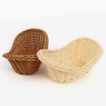 예쁜 모던 주방 소품 달걀 과일 정리 수납 원형 타원형 사각 라탄 피크닉 간식 바구니, 원형 중 다크브라운