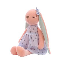 [웃긴토끼캐릭터] 넬라의 옷장 부드러운 토끼 인형, 블루, 35cm