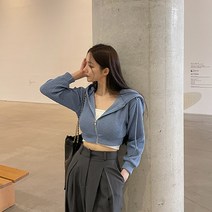 [메이빈스] 레븐 크롭 후드 집업