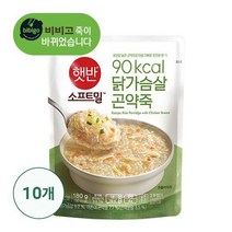 CJ 햇반 소프트밀 닭가슴살 곤약죽 180g 10팩, 1개