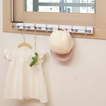 [창틀손상없이 끼워서 사용하는] 웰렉스 창틀옷걸이 옷걸이/옷고리, 1개, CJ506(레일 50CM + 옷걸이 6개)