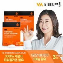 비타민마을 비오틴5000 저분자 피쉬 콜라겐 펩타이드 비타민C 90포 3박스