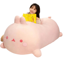 시바 바디필로우 안고자는 긴 롱 쿠션 모찌 베게 고양이 강아지 인형 대형 캐릭터, 큰 눈 몰랑이 핑크