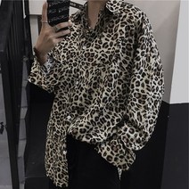 남친룩 셔츠 남자 호피셔츠 남방 5xl 보이핏 꽃무늬 긴팔 여름 아메카지 호피무늬