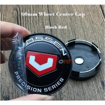 4개대 60mm VOSSEN 로고 엠블럼 스티커 자동차 휠 센터 허브 캡 림 커버 bmw vw 벤츠 혼다 마즈다 아우디, 60mm black red2