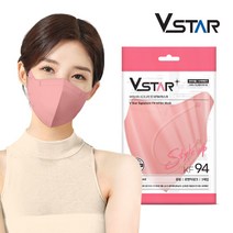 브이스타KF94 중형 로맨틱핑크 50매 국산 새부리형 일회용마스크