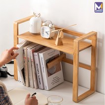 MCOMPANY 원목 책상 책꽂이 간이 수납장 책장 수납함 책상위 선반 정리 사무용 미니 전면 분리 낮은 서랍장 2단 인테리어 책상용 책 정리함 프린터 서랍 나무 [디자인 루니아], 멀티 수납 책꽂이