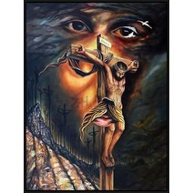 보석십자수 창업 도구 사자 양과 십자가 예수 5d 다이아몬드 페인팅 기독교 신 기호 전체 드릴 자수, 12_35x25cm 정사각형