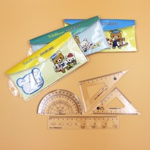 리락쿠마 삼각자 각도기 세트, 10개