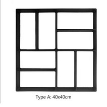 벽돌몰드 디자인 디딤돌 보도블럭 틀 시멘트 정원 포장 금형 DIY 돌 도로 콘크리트 경로 메이커, 2pcs+Mold A