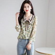 블라워 블라우스 여성 셔츠 7부 소매 셔츠 MJS23013007