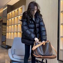 패딩 누빔 역시즌 크롭 숏 롱 구스 덕 자켓 폭스퍼