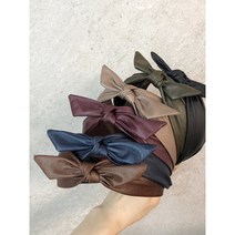 끌림샵 가죽 리본 반다나 헤어밴드 머리띠 (6color)