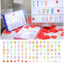 LED 조합 라이트 박스 A4 A5 A6 특이한 DIY 테이블 램프 96 개 문자 카드 홈 메시지 보드 USB 배터리 전원, Colorful Letter Card, only 96pcs Cards