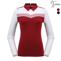 [LPGA골프웨어] 여성 패턴배색 포인트 제에리 티셔츠 (L184TS662