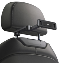 차량용 헤드레스트 거치대 접이식 각도거리 조절 다용도 홀더기능 스마트폰 태블릿 아이패드 4.7인치-12.3인치 거치가능, 블랙