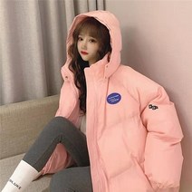 유광패딩 대형 패션 파카 보라색 후드 자켓 여성 겨울 2022 느슨한 면화 패딩 학생 코트 두꺼운 따뜻한 겉옷 여성