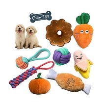 vimeka 909891 Vimeka 소형견 강아지 장난감 소형 중형 츄잉 100 면 로프 내구성 있는 삑삑이