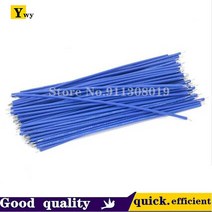 100 개/묶음 24AWG 8cm 주석 도금 브레드 보드 PCB 솔더 케이블 플라이 점퍼 와이어 틴 커넥터, 02 blue_01 24awg_01 8cm
