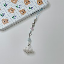 미니 구름 키링 비즈키링 비즈 에어팟키링, 1개