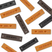 [동대문패션포인트] DIY 영문 이니셜 천연가죽 주문제작 핸드메이드라벨, DBR(20개)+BR(5개)+BK(5개)