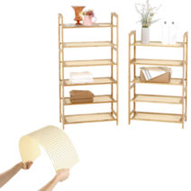 라탄디자인 간편조립 원목선반 진열대 4단 5단 6단 멀티선반 DIY선반 팬트리선반, 6단 대형