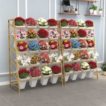 계단식 꽃 진열대 생화 전시대 꽃집 스탠드 전시대, 블랙3단(길이75 x 높이118cm) 9통