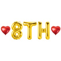 8TH 하트 풍선 세트, 02.골드 8TH