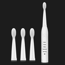 휴비나인 전동칫솔리필 울트라 소닉 전동 칫솔 USB 충전 워셔블 화이트닝 부드러운 헤드 성인용 타이머 JAVEMAY J110, 한개옵션1, white no box