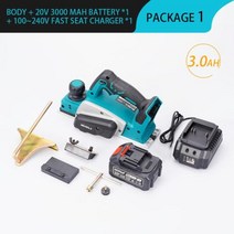 전기 전동 자동 대패 무선 15000rpm 라우터 트리머 렌치 포함 목재 절단기 마끼다 배터리용 목공 도구 호환, 1Battery 3.0A+미국