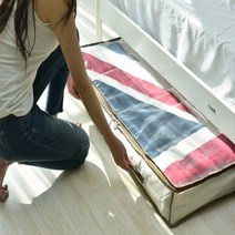 하우스아이템스 대용량 패브릭 투명 리빙박스 침대수납함 이불보 언더베드수납함, 화이트