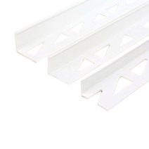 PVC L자 재료분리대(백색) 3사이즈(8 10 12mm용) 2.4M _몰딩 마루몰딩 바닥타일 타일마감 마감재 꼼꼼이 코너비드 ㄱ자, 8mm용