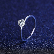 Pager & MAG 0.5ct 5.6mm EF 라운드 18K 화이트 골드 도금 925 실버 모이사나이트 반지 여성용 다이아몬드 웨딩 밴드 기념일 선물