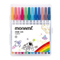 모나미 슈퍼 싸인펜 12색 (줄무늬) 사인펜 수성펜
