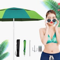 [래드원]이중파라솔/파라솔/이중파라솔/6각/낚시용품/캠핑용품/햇빛가리개/대형우산/대형양산, 스프링형