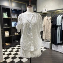 이랜드 [시슬리(Sisley)]시슬리 소매리본 포인트 지지미 블라우스 SAWS62931