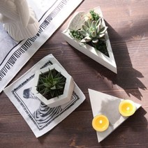 [천삼백케이] [데코MOON] 콘크리트 소품만들기 PATTERN 5종(회색시멘트2kg), C 정삼각 화분 패턴