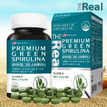 미국 직수입 더리얼 프리미엄 그린 스피루리나 원말 180정 3개월 피부 건강 엽록소 스피루니나 항산화 영양제 Spirulina 스피루나 네추럴라이즈 스피룰리나 아쿠아 스피루니아, 1개, 580mg x 180정