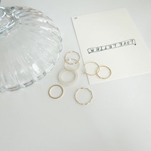 퓨어모와 셀룰로이드 호마이카 레이어드 진주 실반지 7종 세트