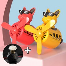 도그독 에어휠 [1+1세트] 차량용 방향제, 에어휠 불독(레드) x2개, 그린플로랄 X 2개