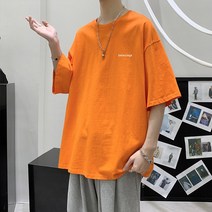 반팔티셔츠남자 베이스 타입 t셔츠 하라쥬크 무드 여름옷 상의 와이드 루즈핏 트렌드 이너 2582638703