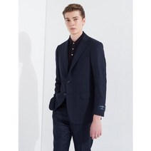 갤럭시 갤럭시 Prestige 네이비 멀티 윈도우 페인 체크 Normal Fit 정장 재킷 (GA1801P06R)
