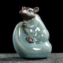 와이유 말소품 귀여운 십이지 조형물 쥐와 호랑이 뱀과 양과 원숭이, 쥐(고요)7*4.5*8.3