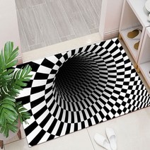 싱크홀 3D 입체 사각 러그 카페트 특이한 미끄럼방지 매트 강아지 장난치기
