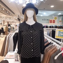 [클리지] 동아수성 땡땡이 세라 블라우스 CM2WBL0864F_BK_DS