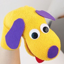 맘아트 DIY 양말 손인형 만들기 강아지 키트, A.노랑 강아지
