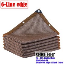 조립식수영장그늘막 컨테이너 간이 야외 수영장 HDPE 햇빛 가리개 그물 천막 자외선 방지 천 패브릭 테라스 전망대 차양 항해 자동차 캐노피, 6-line Coffee Net+1.5x3m