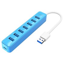 IDsonix 7-포트 전원 USB 허브 3.0 멀티 분배기 고속 노트북 iMac Surface Pro 용 어댑터 사용, [03] 파란