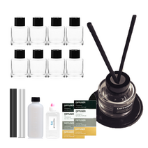 차량용 디퓨저 키트 향수 방향제 50ml 8개 만들기 세트, 블랙체리100ml
